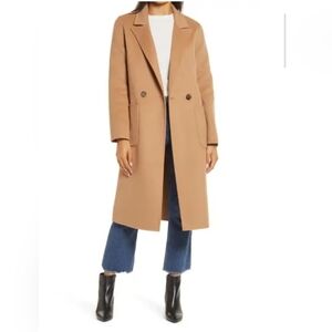 Halogen Camel double face wool coat